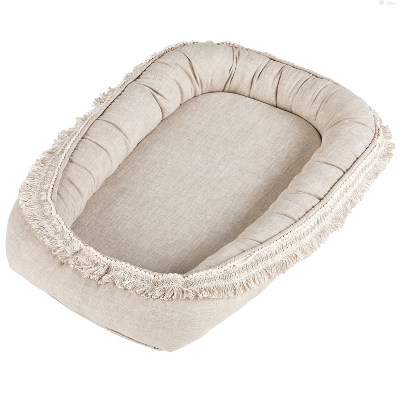 Cotton & Sweets Linnen Boho Baby Nest Naturel