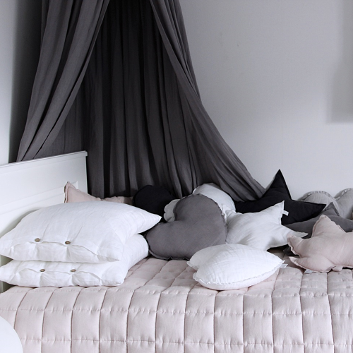 Cotton & Sweets linnen hart kussen Wit