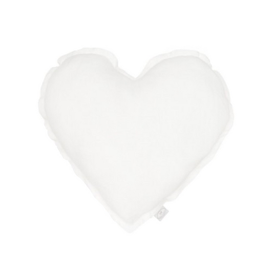 Cotton & Sweets Mini linnen hart kussen Wit