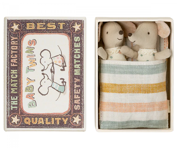 Maileg Baby Mice Twins in matchbox