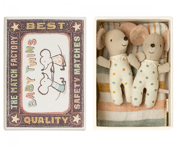 Maileg Baby Mice Twins in matchbox