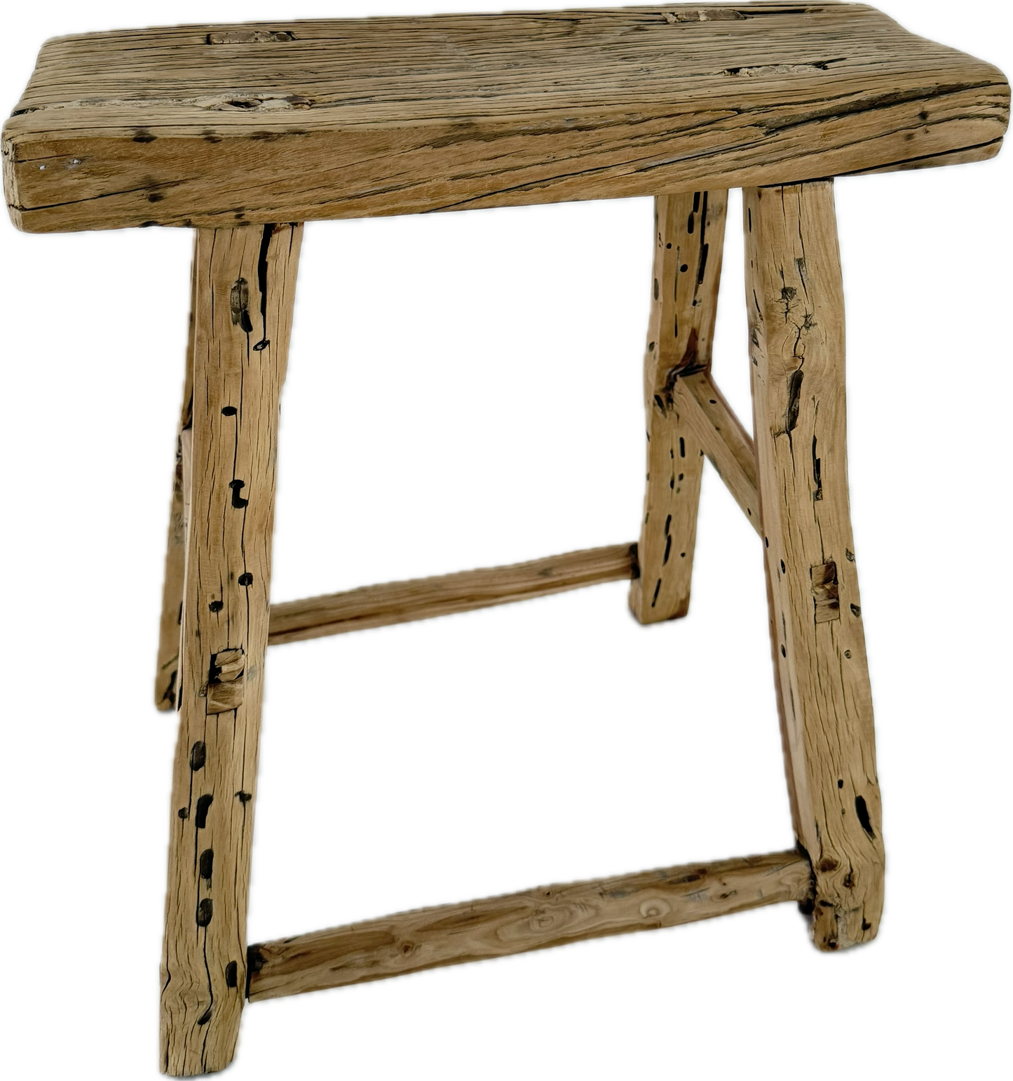 Oude houten kruk