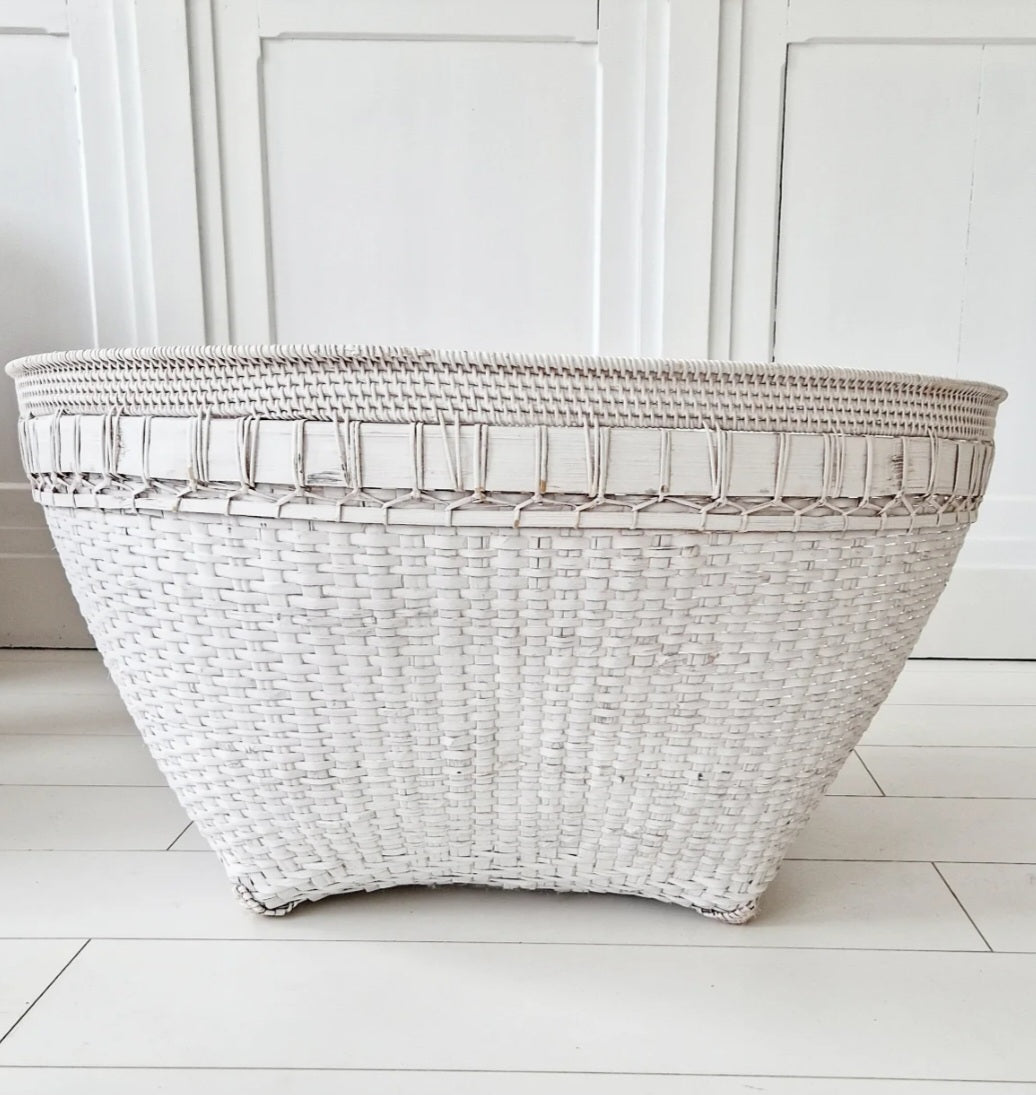 Mand XXL rotan wit
