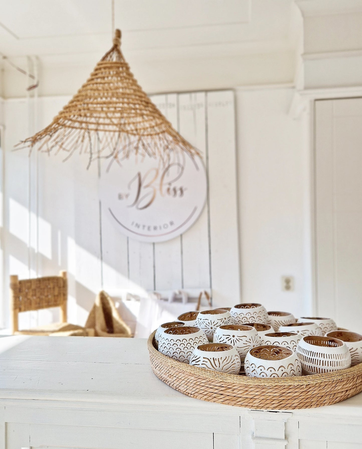 Set van 3 kokosnoot lichtjes