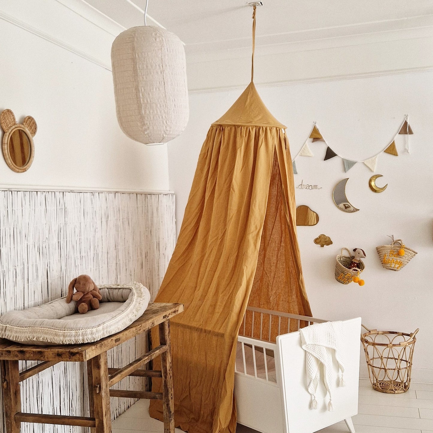 Linnen lampion hanglamp Lenn L Naturel