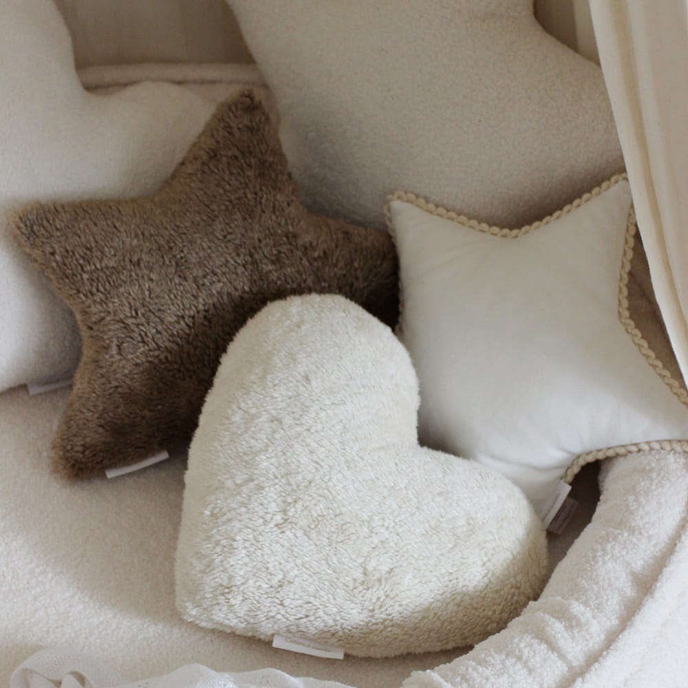 Cotton & Sweets Mini sterkussen met pompoms Vanille