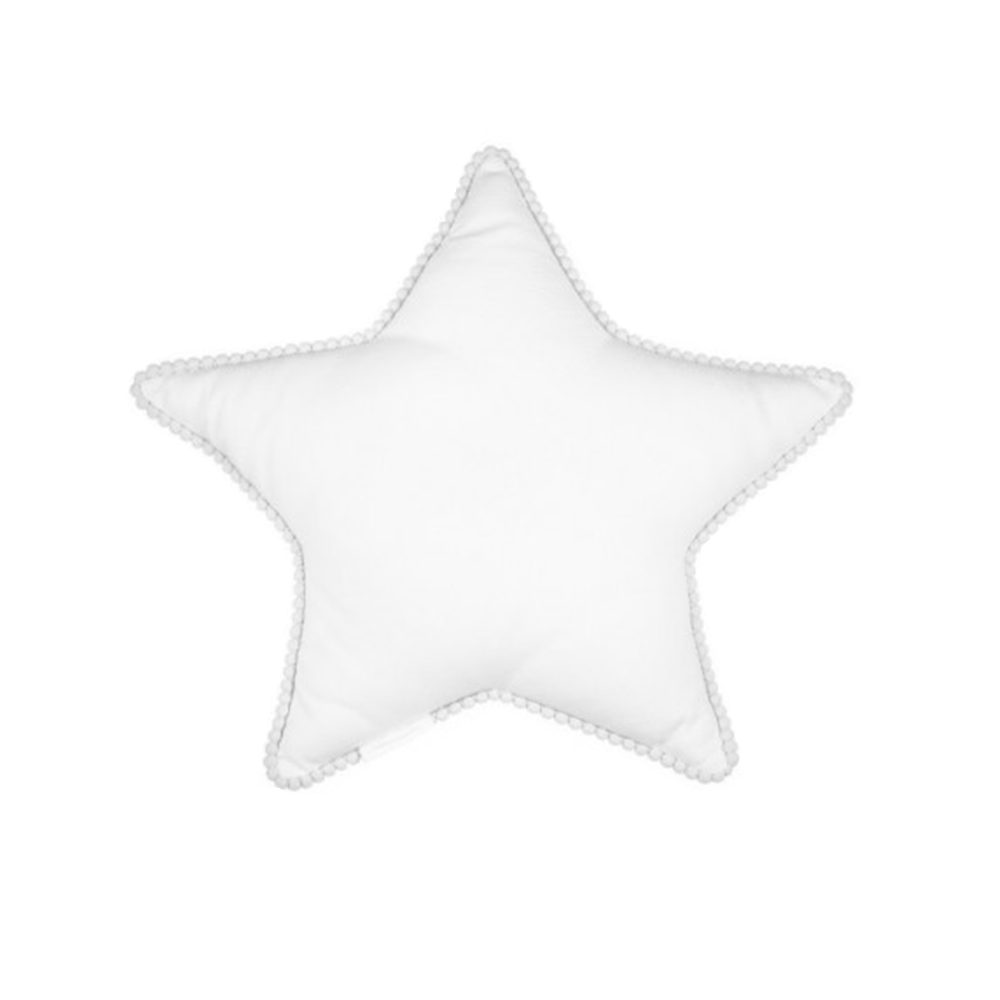 Cotton & Sweets Mini sterkussen met pompoms Wit