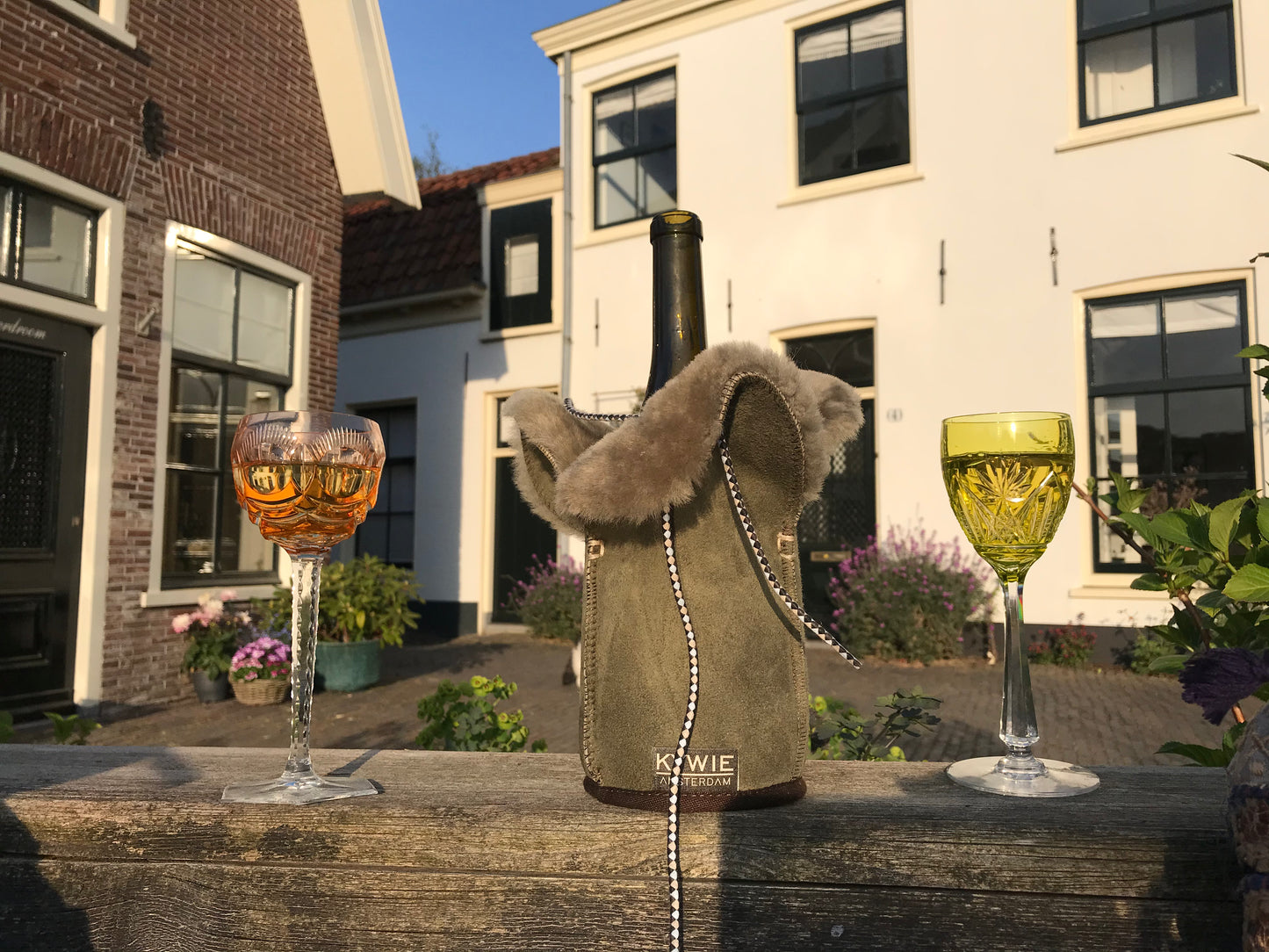 KYWIE Champagne/wijn cooler Khaki Suede