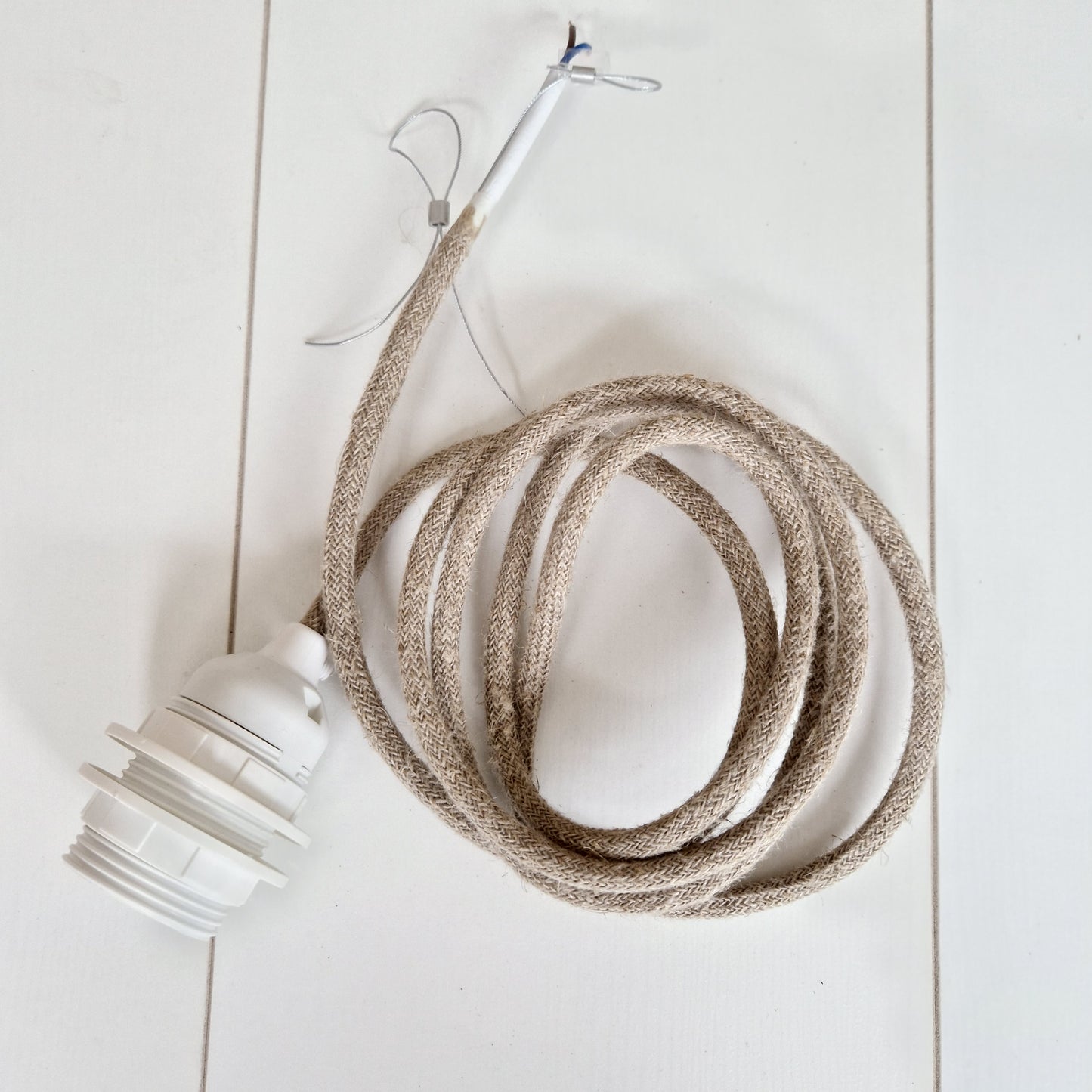 Elektrische systeem Natural Linen met staalkabel