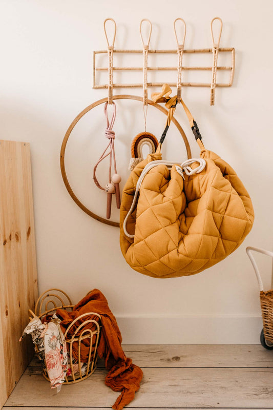 Mustard Chai Tea Organic Babymat/Opbergzak/luiertas 3-in-1