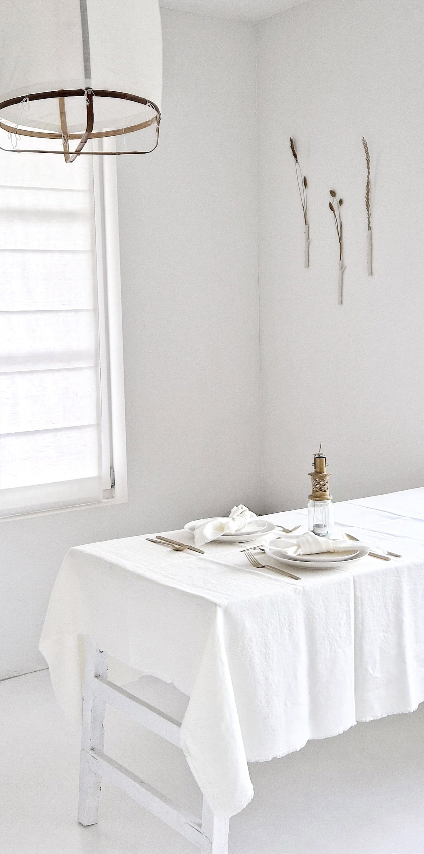 Linnen servetten Off-White met franjes set van 2