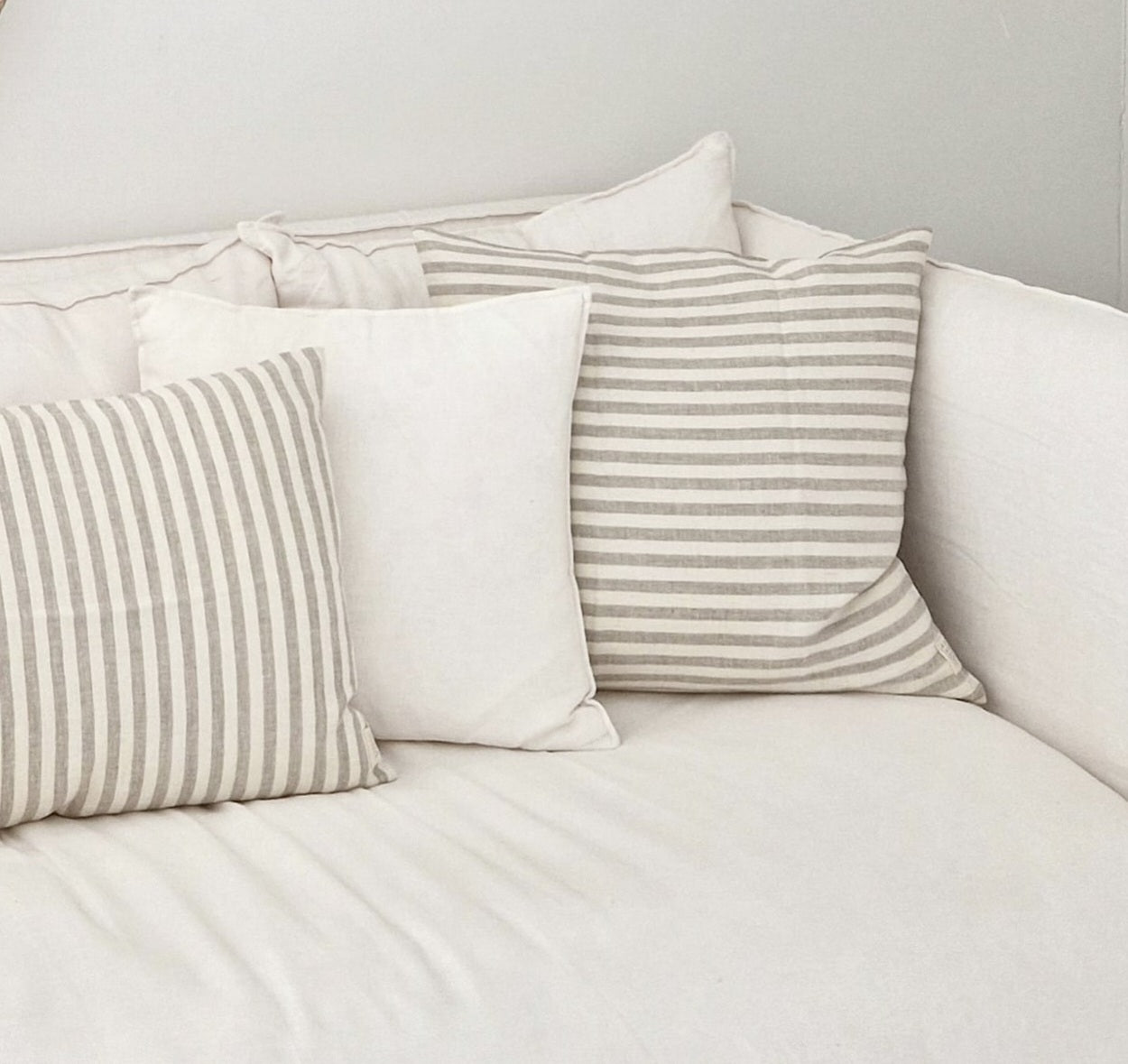 Linnen kussenhoes Striped Off-White/Naturel 40x60