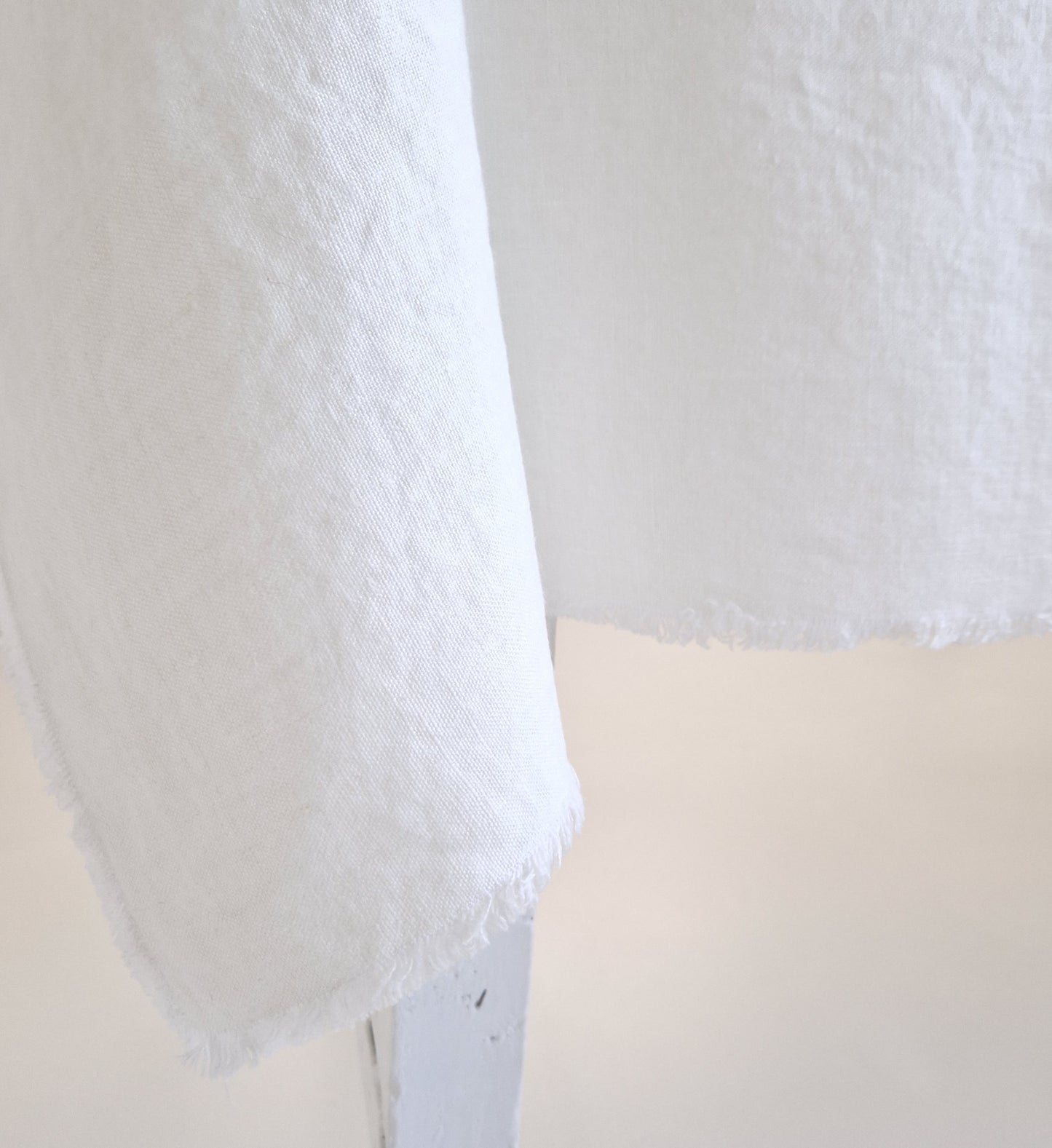 Linnen tafellaken Off-White met franjes