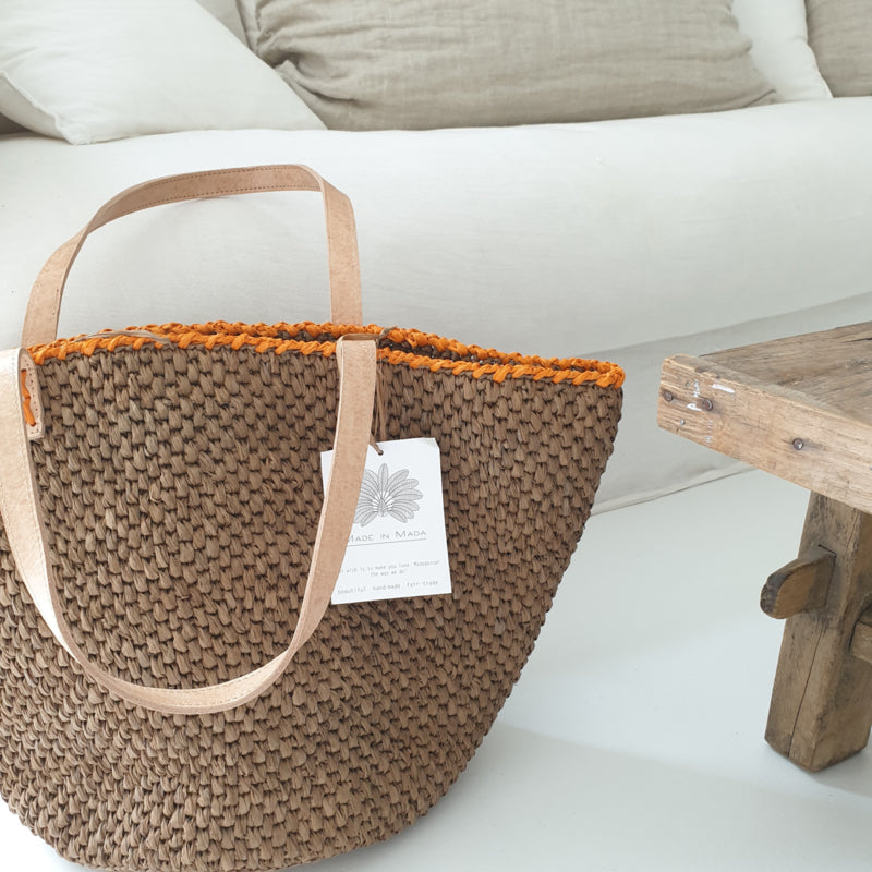 Julie Bag Tea met oranje detail Made in Mada