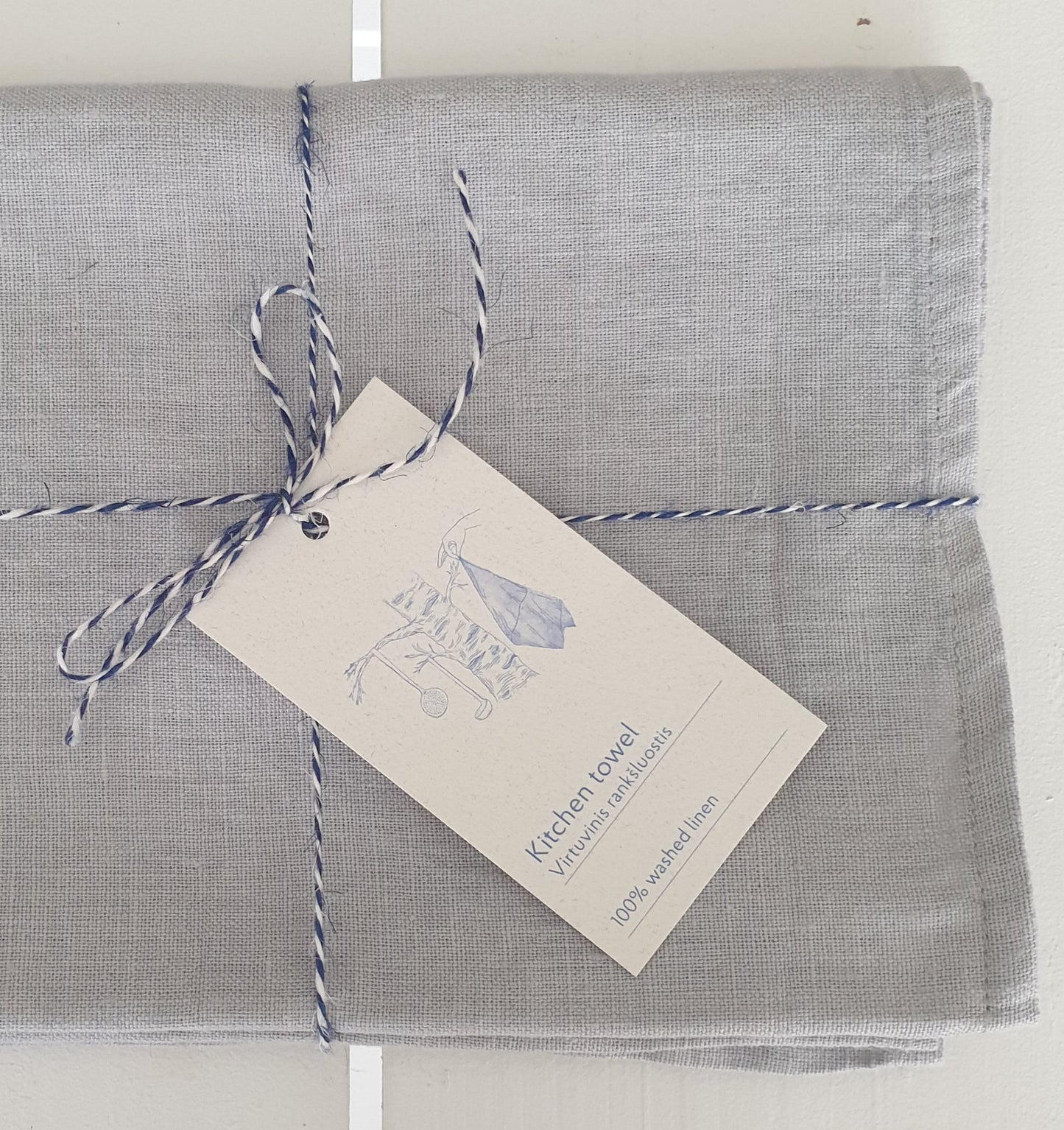 Linnen theedoek licht grijs
