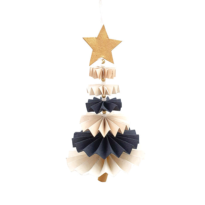 Tree dancing ornament Black/Natural/Off White Anna Nera Set van 2