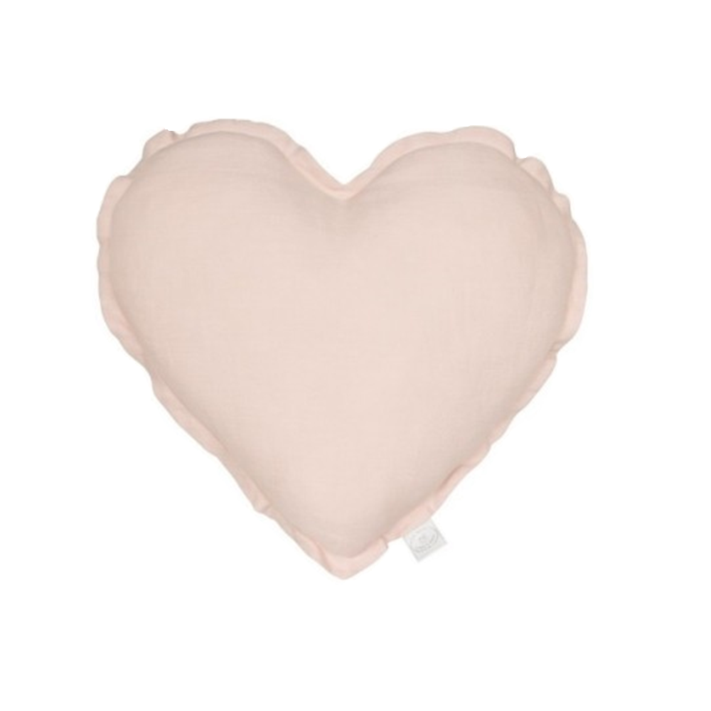 Cotton & Sweets Mini linnen hart kussen Powder Pink
