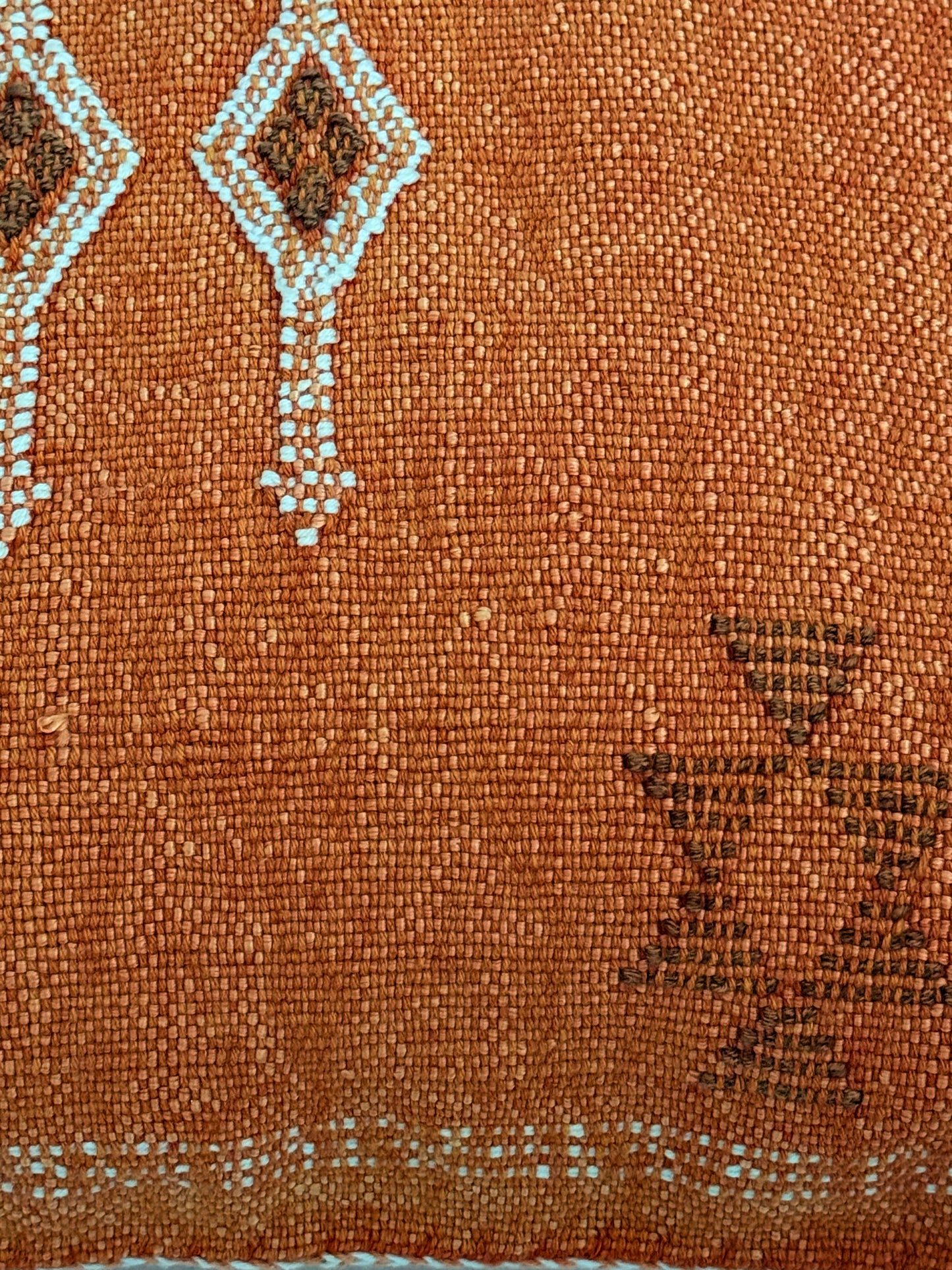 Detailfoto van het patroon van de Marokkaanse Sabra Silk kussenhoes Desert Collection No. 04 