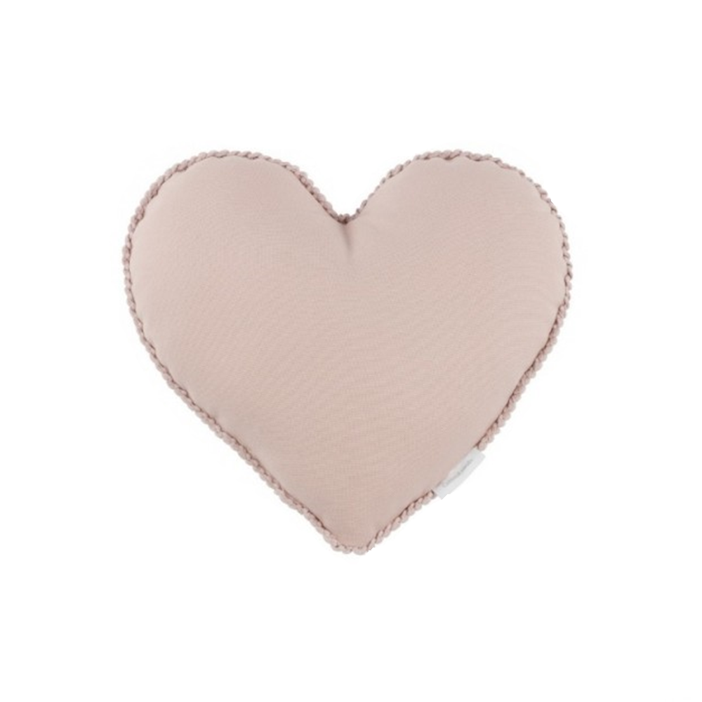 Cotton & Sweets mini hart kussen met pompoms Powder Pink