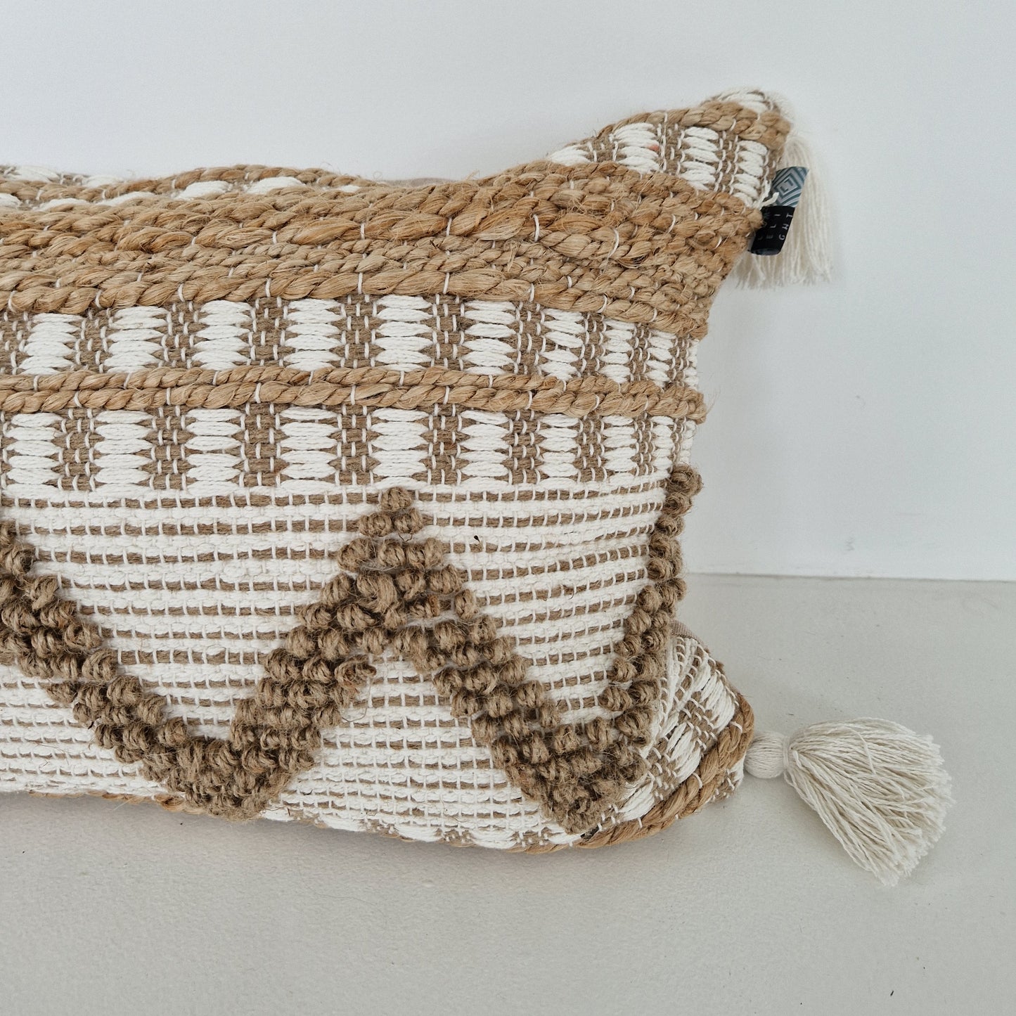 Langwerpig kussen Jute 40x80cm Offwhite/naturel