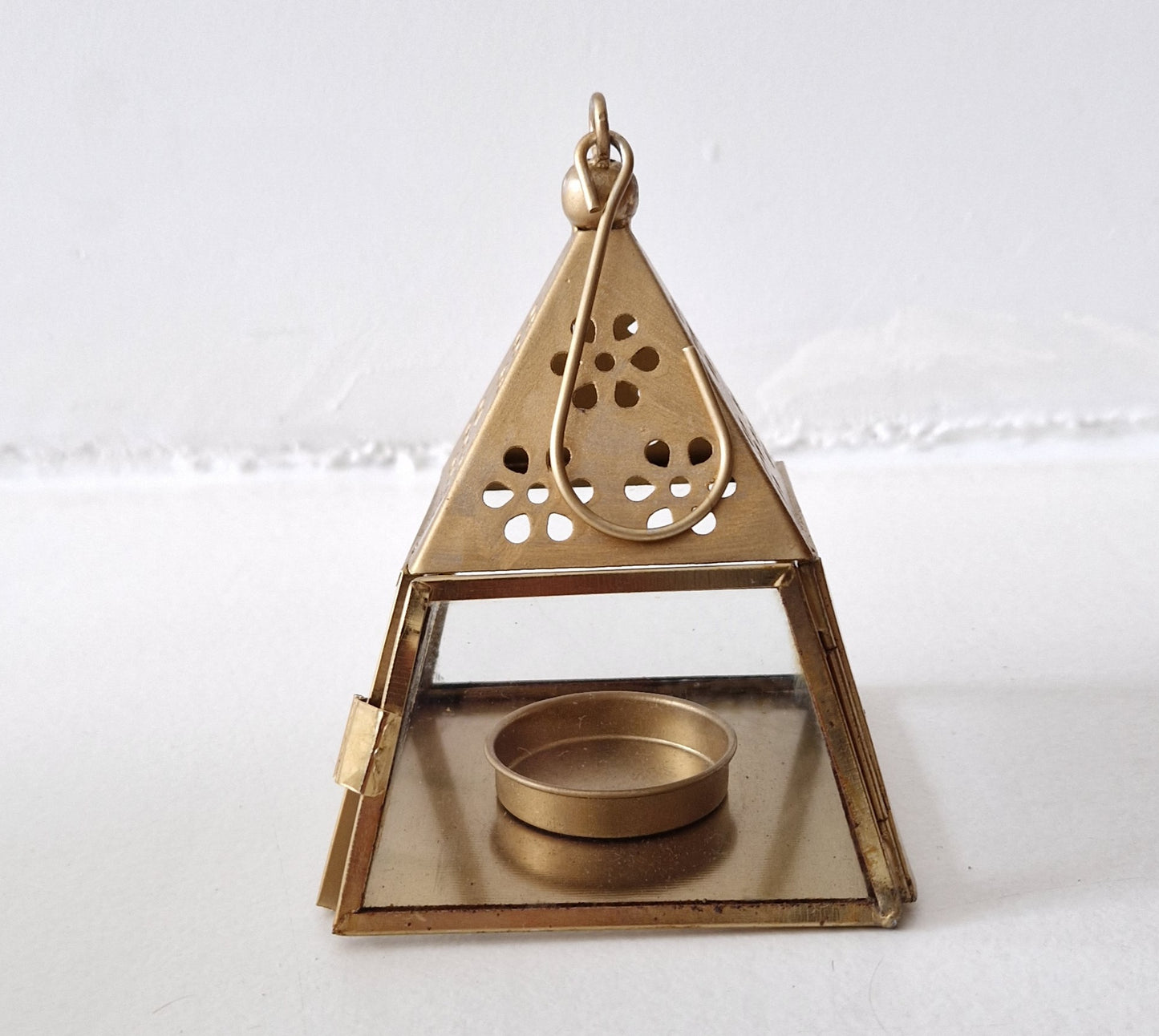 Lantaarn mini metaal piramide
