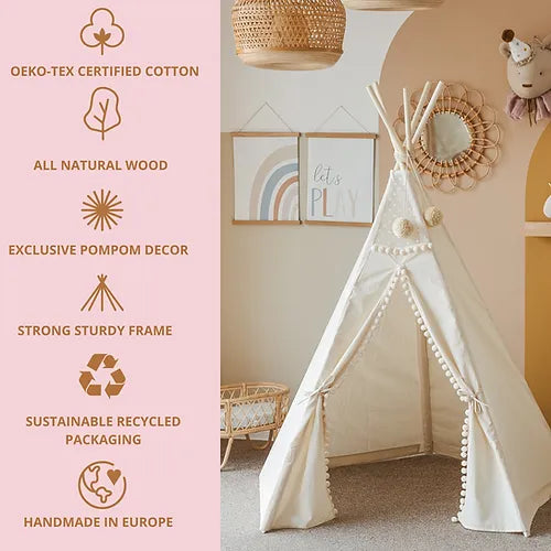 Boho Tipi tent met Pom Pom