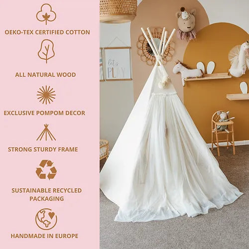Prinses Fairy Tipi-tent met tule