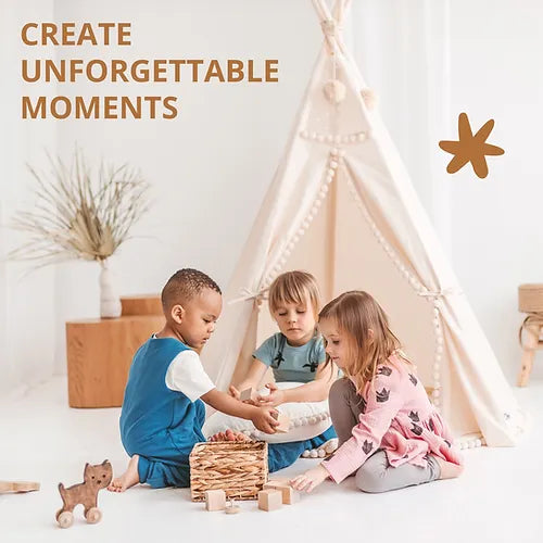 Boho Tipi tent met Pom Pom