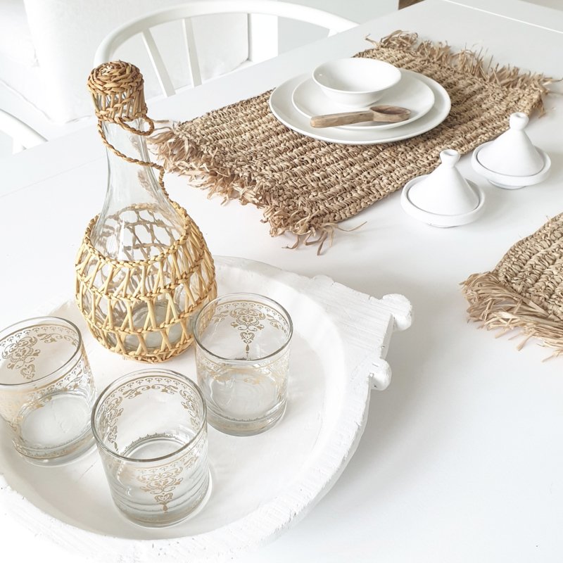 Raffia placemat franjes