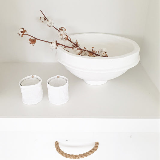 Papier-Maché schaal Wit XL