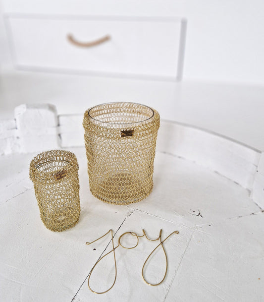 Windlicht Return to Sender goud 12cm